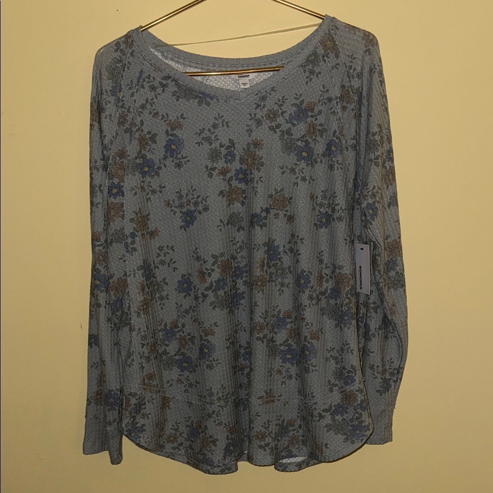 NWT Sonoma Women's Floral Long-Sleeve Top